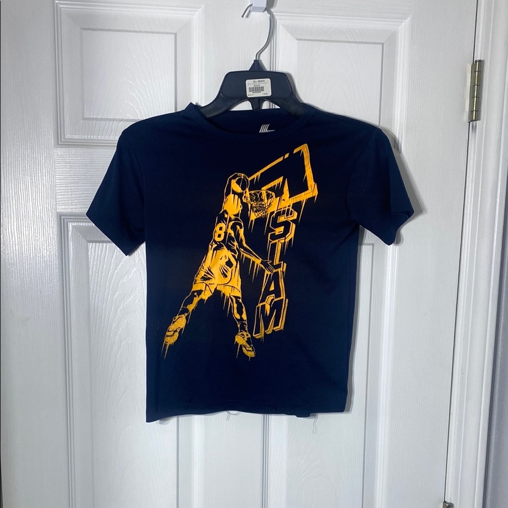 Sporto Blue Yellow Basketball Graphic Tee, A-030